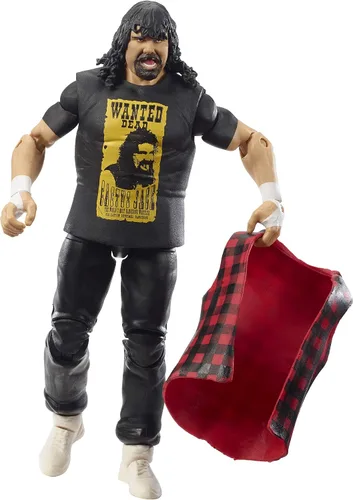 Vista 2 de WWE Elite Collection Mick Foley WrestleMania 22 Figura de acción con articulación de lujo, detalles realistas, equipo de anillo auténtico, manos