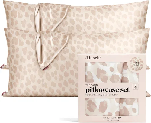 Vista 12 de Kitsch Funda de almohada de satén con cremallera, tamaño estándar, Aura