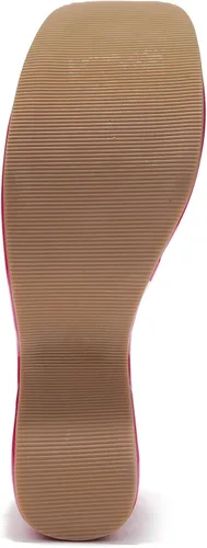 Vista 7 de Cape Robbin Sandalias de cuña con plataforma para mujer, tacón cuadrado de 6 pulgadas, puntera abierta, correa transparente (rosa)