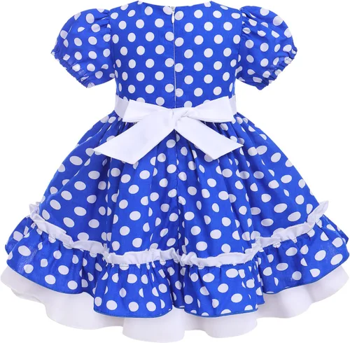 Vista 2 de Vestido de lunares para niña, ocasiones especiales, retro, de los años 50, vintage, clásico, vestido de fiesta de té