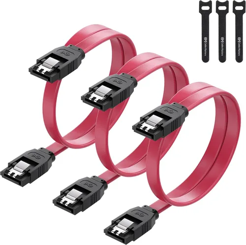 Vista 9 de Cable Matters Paquete de 3 cables rectos SATA III de 6 Gbps, negro, 18