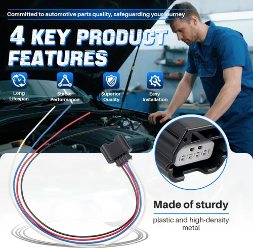 Vista 2 de AUTOKAY - Arnés conector de contraventana del radiador para Nissan Murano Altima 2015-2020 62330-9HS0A Conector activo de contraventana del radiador
