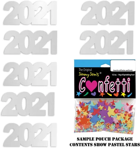 Vista 3 de Confetti Year 2021 Silver - Paquete al por menor #7236 QS0 Plateado