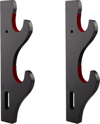 Vista 7 de Soporte de espada Katana de montaje en pared, 1 par de terciopelo acolchado ajustable gancho soporte de exhibición Samurai Sword Hanger sable de luz