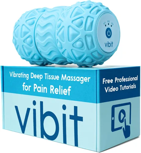 Vista 8 de Vibit - Masajeador vibratorio para fascitis plantar, alivio del dolor y ciática, rodillo de masaje portátil para pies y cuerpo, alivio del dolor