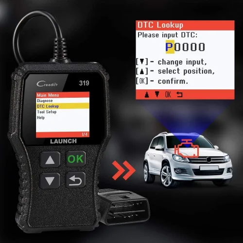 Vista 6 de Launch Lector de Código de Escáner OBD2 CR319 con Funciones Completas de Código de Revisión del Motor Negro