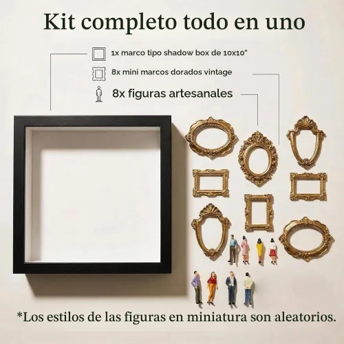 Vista 2 de Regalo de cumpleaños de San Valentín DIY Mini caja de sombra de museo Negro