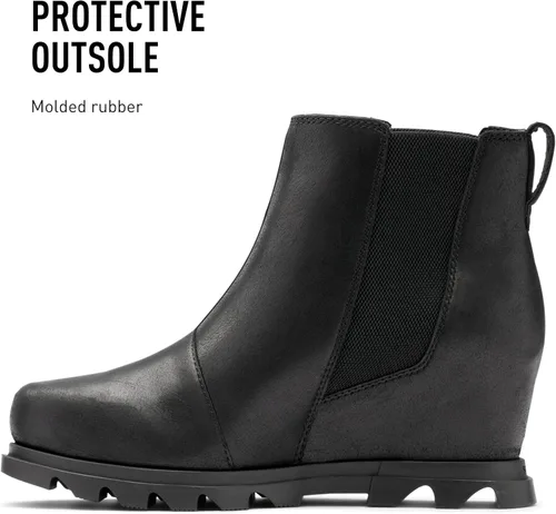 Vista 4 de SOREL Botas Chelsea Joan of Arctic Wedge III para mujer, botas de cuña de cuero impermeables