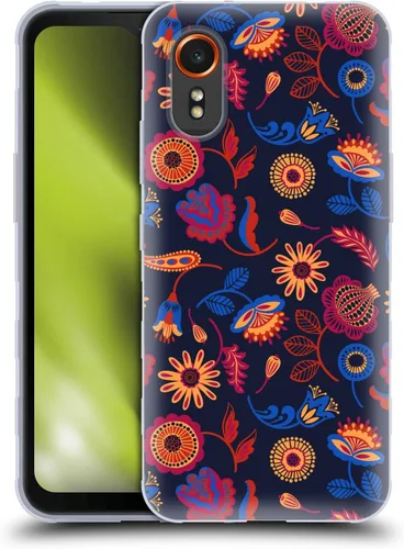 Vista 21 de Head Case Designs Officially Licensed Haroulita Blue Red Ethnic Pattern Soft Gel Case Compatible with Samsung Galaxy Xcover7 5G