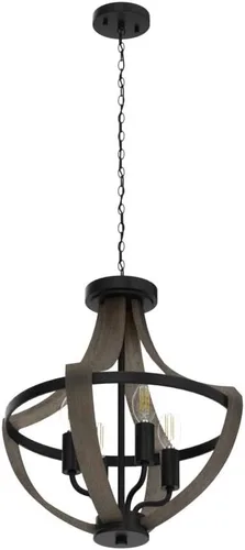 Vista 4 de Lámpara colgante moderna de granja de 13.1 pulgadas, luminaria de techo empotrada con 4 luces rústicas para interiores, candelabro vintage
