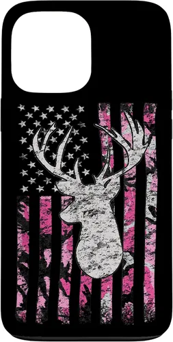 Vista 24 de Pink Camo American Flag Deer Hunter Women's Hunting Case for iPhone 17
