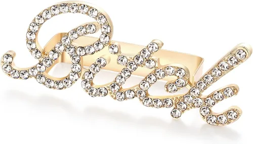 Vista 8 de Anillo de pirámide de aleación punk con diamantes de imitación, rapero hip hop, labios rojos, bisutería, tamaño de 2 dedos