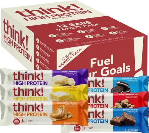 Vista 17 de Think! Barra alta en proteínas, Brownie Crunch, 12