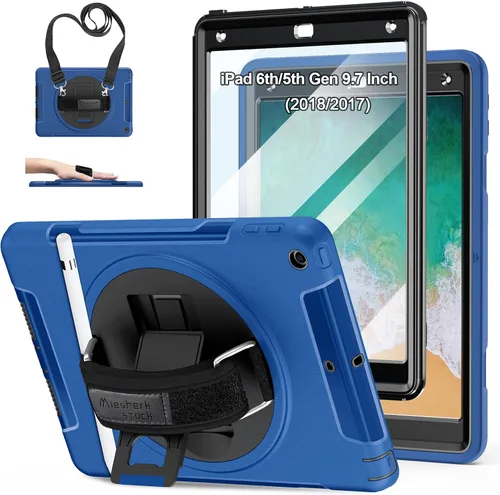 Vista 9 de Funda para iPad de 6ª/5ª generación de 9.7 pulgadas: Funda de TPU para iPad 9.7 (2018/2017) y iPad Air 2 de 9.7" con protector de pantalla - Soporte