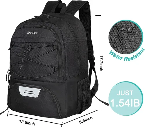 Vista 2 de DAFISKY Mochila de fútbol juvenil – Bolsa de fútbol con zapatos y compartimento para pelotas Bolsa deportiva para baloncesto, voleibol, fútbol