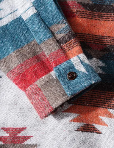 Vista 4 de Nexstone Camisas de manga larga con botones y estampado azteca para hombre