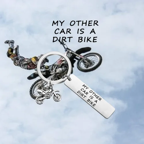Vista 7 de MYOSPARK Motocross Rider Gift My Other Car is a Dirt Bike Llavero Motocicleta Dirt Biker Regalo Para Motocross Racer