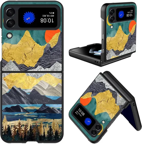 Vista 43 de Diseñada para Samsung Galaxy Z Flip 4 5G, funda rígida para teléfono de PC, a prueba de golpes y caídas, patrones de moda para una protección Gatos