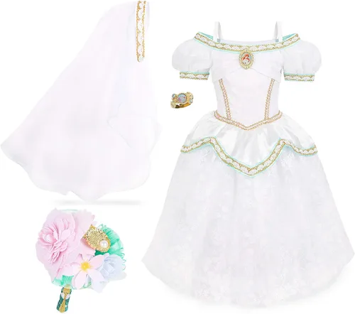 Vista 2 de Disney Ariel - Vestido de novia y accesorios para niñas La Sirenita
