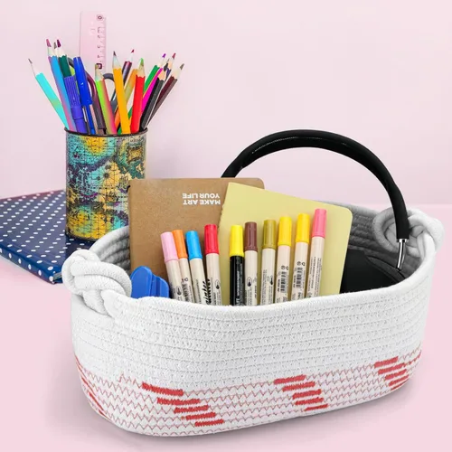 Vista 7 de Cestas tejidas pequeñas para almacenamiento, cestas de almacenamiento de papel higiénico para organizar, cesta de regalo vacía decorativa para baño