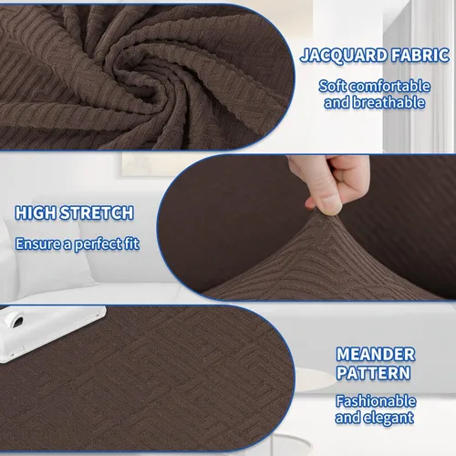 Vista 5 de XINEAGE Funda de sofá modular de alta elasticidad en forma de L, 2 piezas antideslizante con protector de muebles con 2 fundas de almohada