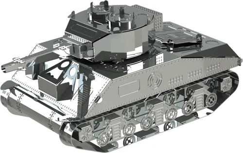 Vista 3 de METAL-TIME Modelo M4 Sherman, rompecabezas 3D para adultos o adolescentes, kit de modelo de rompecabezas de metal DIY, rompecabezas de metal 3D