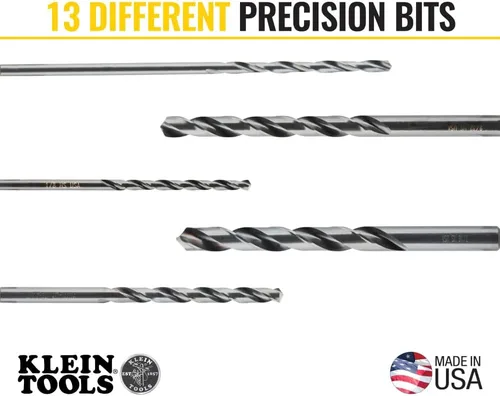 Vista 4 de Klein Tools 53002 Juego de brocas de punta regular, 13 piezas, fabricado en Estados Unidos