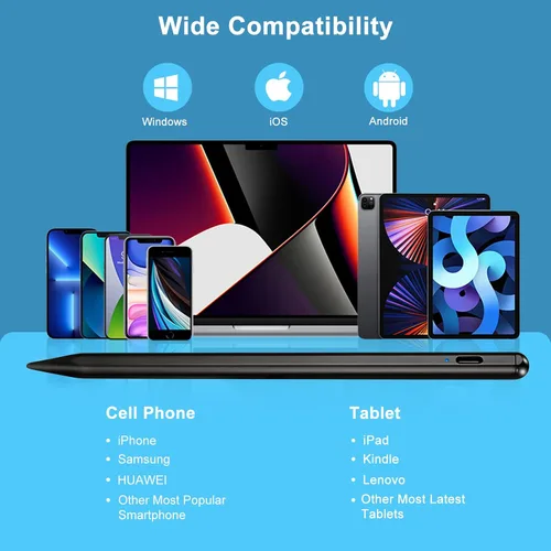 Vista 6 de Lápiz óptico activo para tableta Samsung Galaxy A9 A8 A7, punta de punta de punta de plástico con lápiz de dibujo preciso y preciso compatible