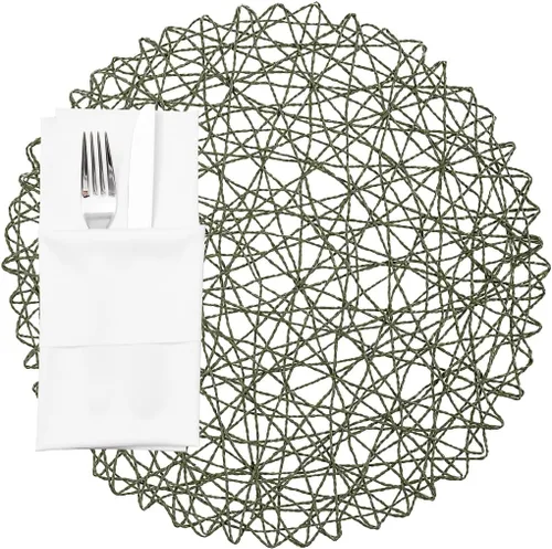 Vista 11 de Restaurantware Spinweave - Juego de 6 manteles individuales redondos para mesa de comedor de 15 pulgadas, manteles individuales circulares de papel