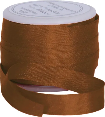 Vista 109 de Threadart Cinta de seda 100% pura - 3 tamaños - Docenas de colores - Castaño - 2 mm No. 524 Soft 100% pure silk ribbon on a single spool - perfect