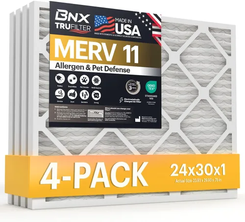 Vista 47 de BNX TruFilter - Filtro de aire MERV 11 de 10 x 10 x 1 pulgadas (paquete de 4) – Fabricado en Estados Unidos – Defensa contra Alérgenos Filtros