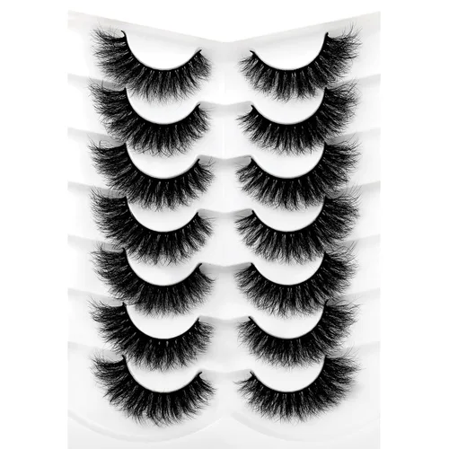 Vista 62 de Pooplunch - Pestañas postizas estilo ojo de gato, extensión de volumen 8D natural, finas, cortas, de visón sintético, tiras de pestañas postizas