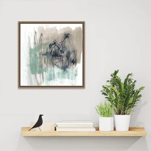 Vista 6 de Amanti Art Framed Canvas Wall Art 16x16 Scribble Scrabble I by Jennifer Goldberger, Framed Wall Art Canvas, Abstract Artwork, Traditional Decor