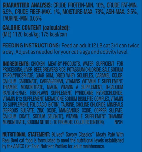 Vista 3 de 9Lives Paté de carne húmeda para gatos con carne de res real, 5.5 onzas, paquete de 4