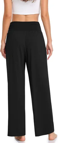 Vista 2 de TARSE - Pantalones de pierna ancha para mujer pantalones deportivos casuales y holgados para yoga pantalones sueltos cómodos para descansar