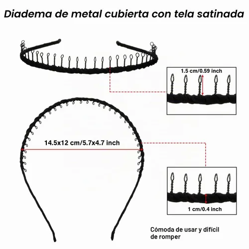 Vista 2 de Zhanmai 10 piezas unisex de metal para el cabello, peine para los dientes, accesorios para el cabello
