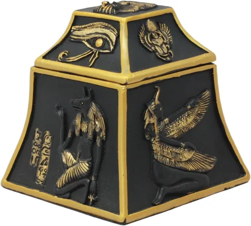 Vista 3 de Ebros Deidad Egipcia Escarabajo Ojo de Horus Halcón Anubis Dioses de Egipto Joyero Estatuilla Escultura Baratija Almacenamiento Oculto Decoración