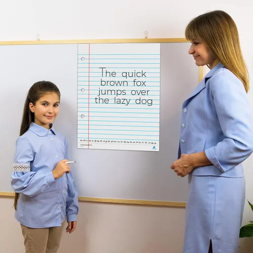 Vista 6 de Papel magnético gigante para cuaderno, papel con forro magnético para pizarra blanca, póster de cuaderno de borrado en seco para profesores, papeles