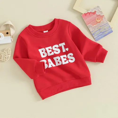 Vista 89 de Traje de San Valentín para bebé, niña, niño, traje de San Valentín, sudadera de manga larga con estampado de corazón