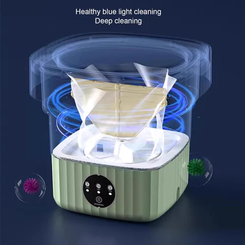 Vista 3 de Portable Washing Machine, 2 in 1 Small Washing Machine, Foldable Collapsible Mini Washer and Spin Drying, Cleaning for Underwear, Baby Clothes