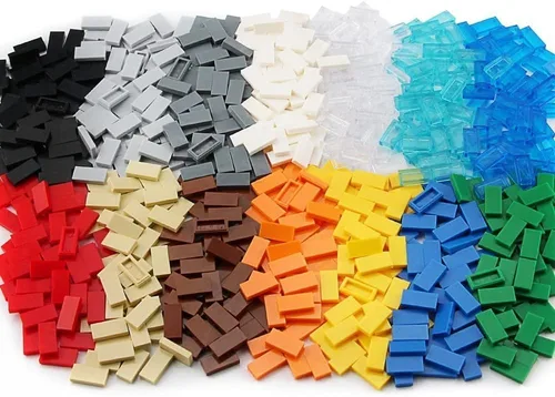 Vista 3 de 700 Piezas de Ladrillos Planos Multicolores 1×2, Bloques de Construcción a Granel para Superficies Lisas de Pared y Piso, Accesorios de Juguete