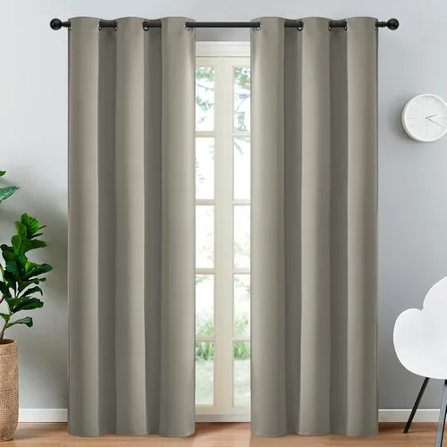 Vista 118 de Yakamok Cortinas opacas para dormitorio, aislamiento térmico, cortinas de oscurecimiento de habitación para sala de estar, juego de 2 paneles
