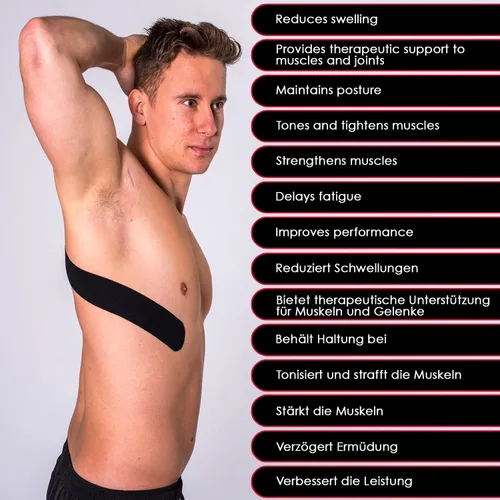 Vista 7 de Rocktape Cinta de kinesiología a granel sin cortar, rollo continuo (el embalaje puede variar)