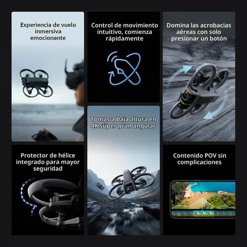 Vista 5 de DJI Avata 2 Fly More Combo Combo Drone FPV con cámara 4K, acrobacia de 1 empuje, protector de hélice integrado, FOV de 155°, ID remoto FAA, 2