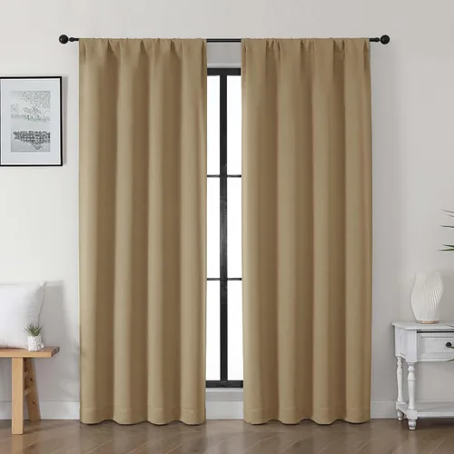 Vista 114 de Gwine Cortinas opacas para dormitorio, 54 pulgadas de largo, paneles de cortina de ventana con aislamiento térmico y reducción de ruido, cortinas