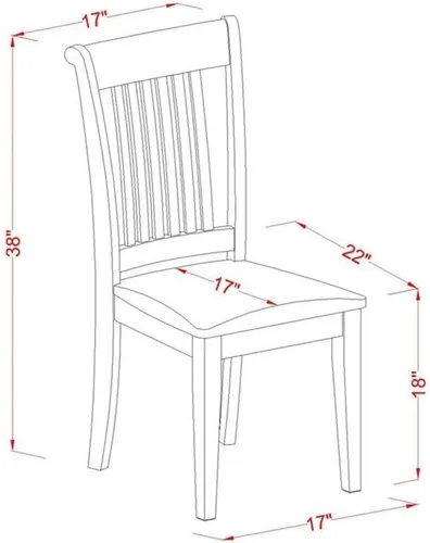 Vista 7 de East West Furniture PORT5-SBR-C - Juego de muebles de comedor de 5 piezas, incluye una mesa de madera ovalada con hoja de mariposa y 4 sillas