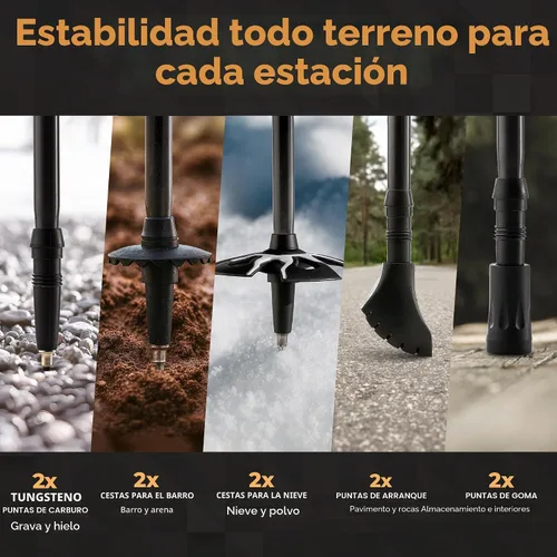 Vista 6 de Foxelli Bastones de senderismo de fibra de carbono – Bastones de senderismo ligeros plegables con empuñaduras de corcho, cerraduras de giro rápido