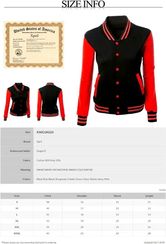 Vista 6 de Chaqueta universitaria con estilo para mujer, de manga larga, con contraste