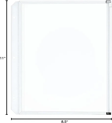 Vista 8 de Bolsillos cartón con cierre, 8 – 1/2 X 11, transparente, 3 Bolsillos/Pack, Transparente