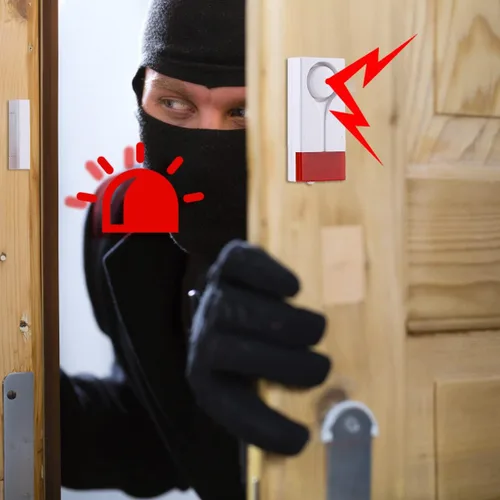 Vista 2 de Alarma abierta para puerta y ventana, control remoto inalámbrico, sensor magnético, timbre antirrobo, seguridad para el hogar, protección para casa